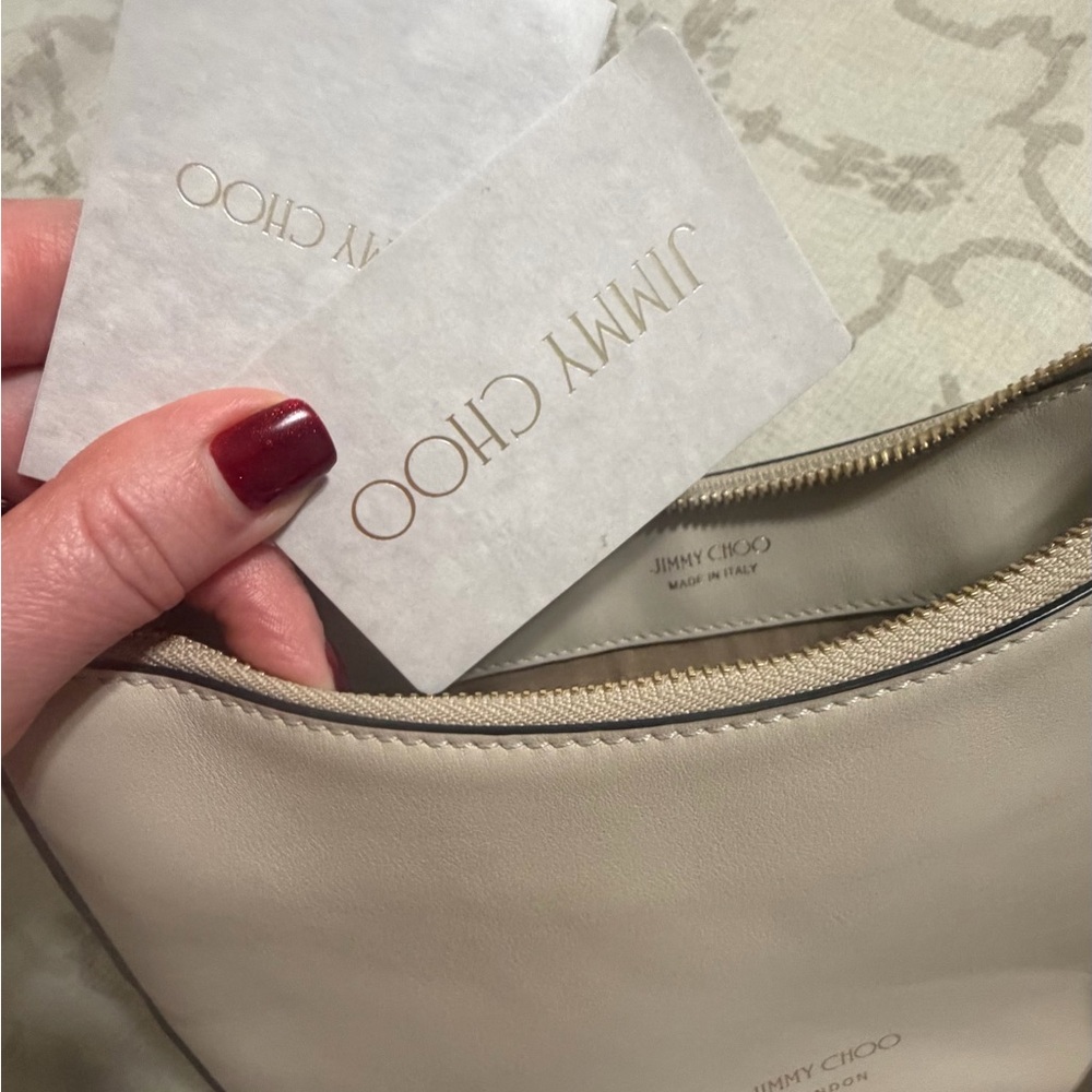 Jimmy Choo Cream Shoulder Bag with Tassel - Picture 4 of 7